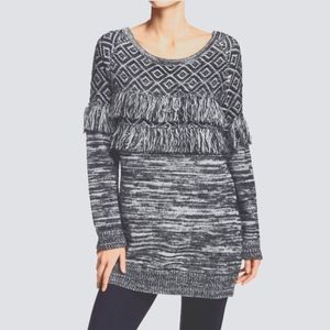 Navy Fringe Tunic Sweater - Ontwelth